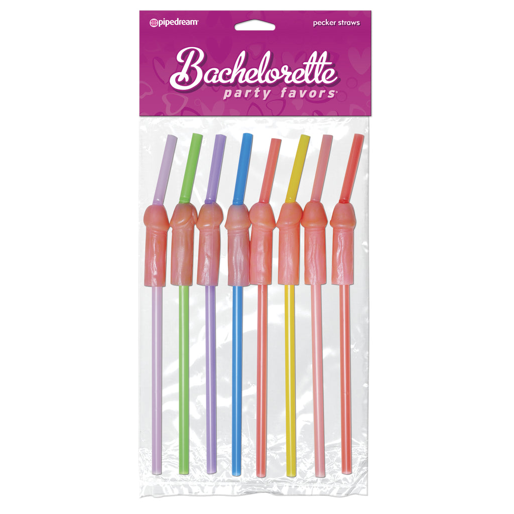 Pipe Dreams Bachelorette Party Favors Pecker Straws - 8pc.