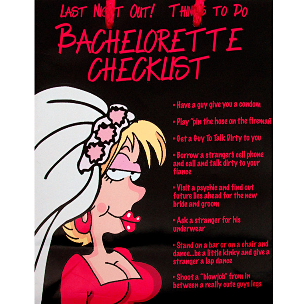 Comstock Last Night Out Bachelorette Checklist Gift Bag