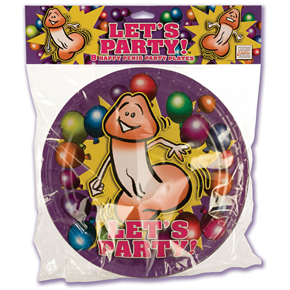 California Exotic Let's Party! Dinner Size Plates (8)