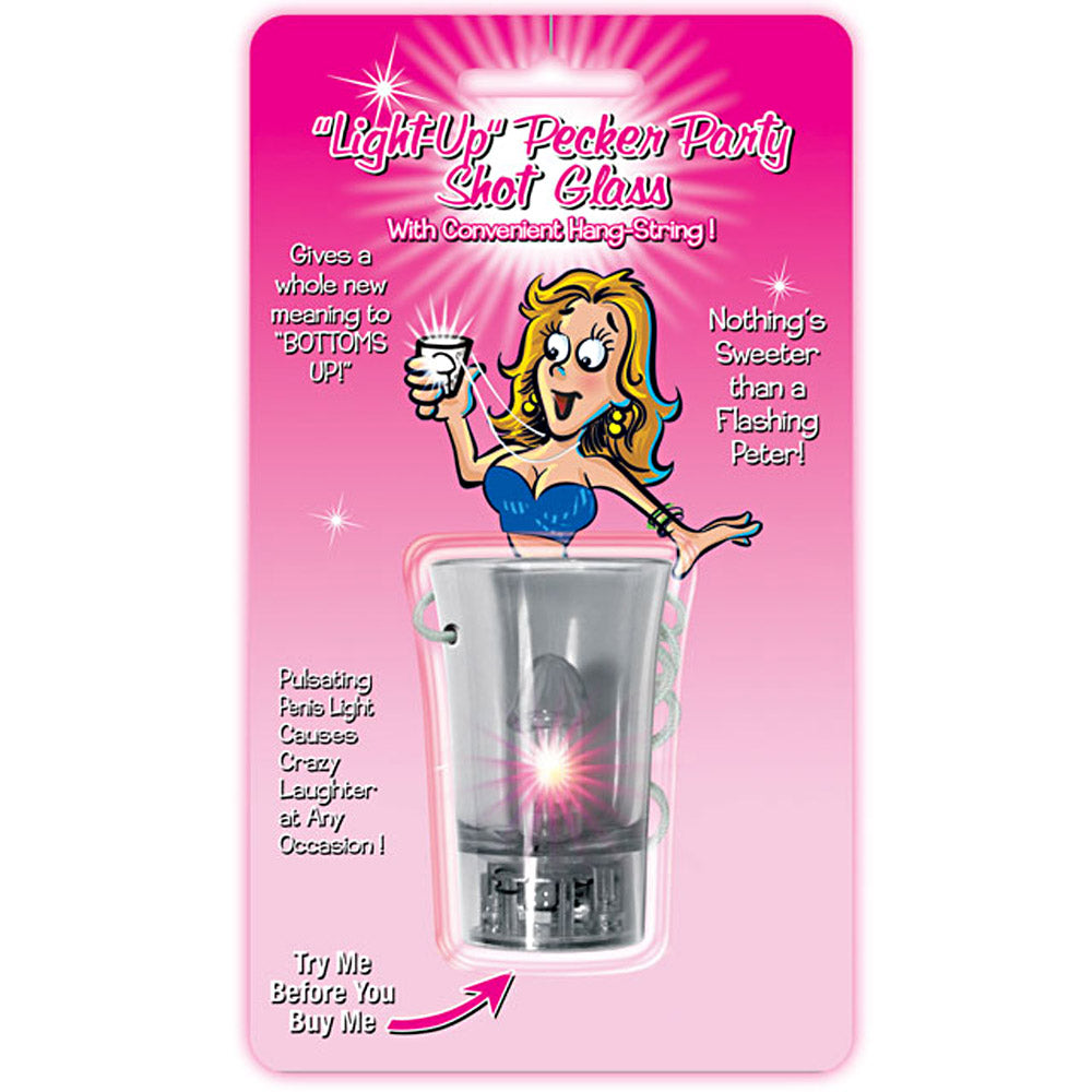 Light Up Pecker Party Shot Glass &String