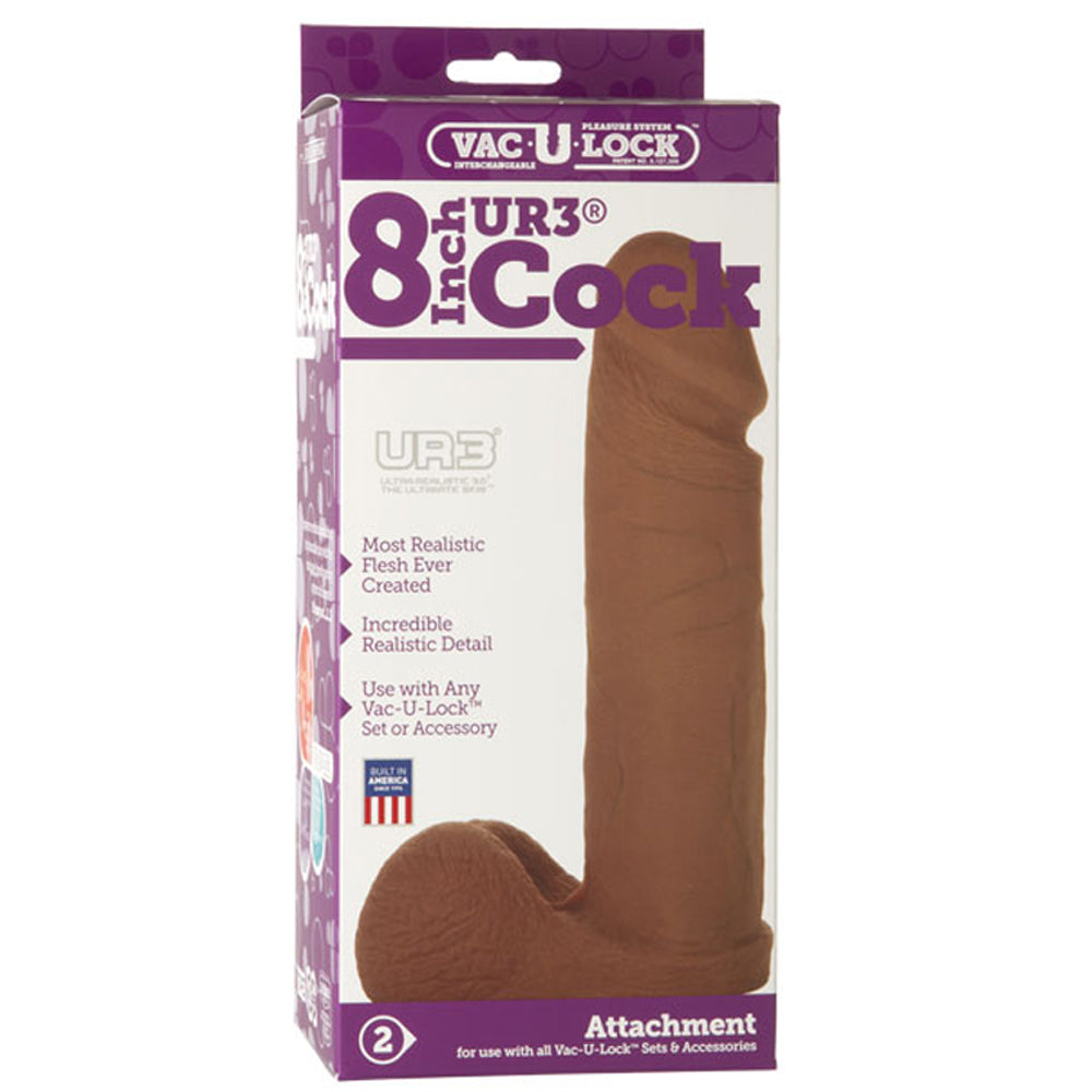 Doc Johnson Vac-U-Lock 8in UR3 Cock Brown