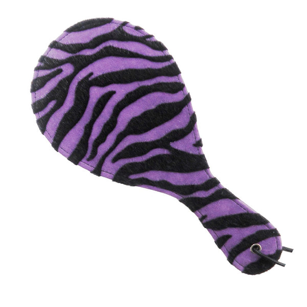 Faux Leather Purple Zebra Print Paddle