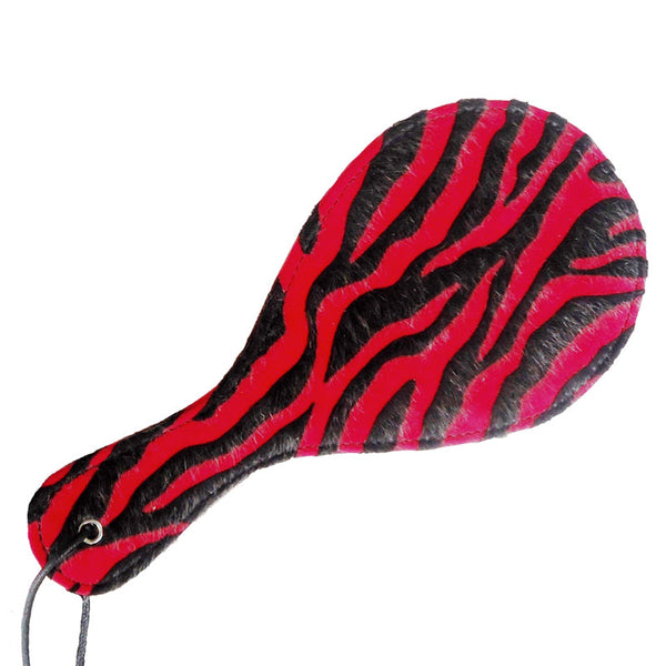 Faux Leather Red Zebra Print Paddle