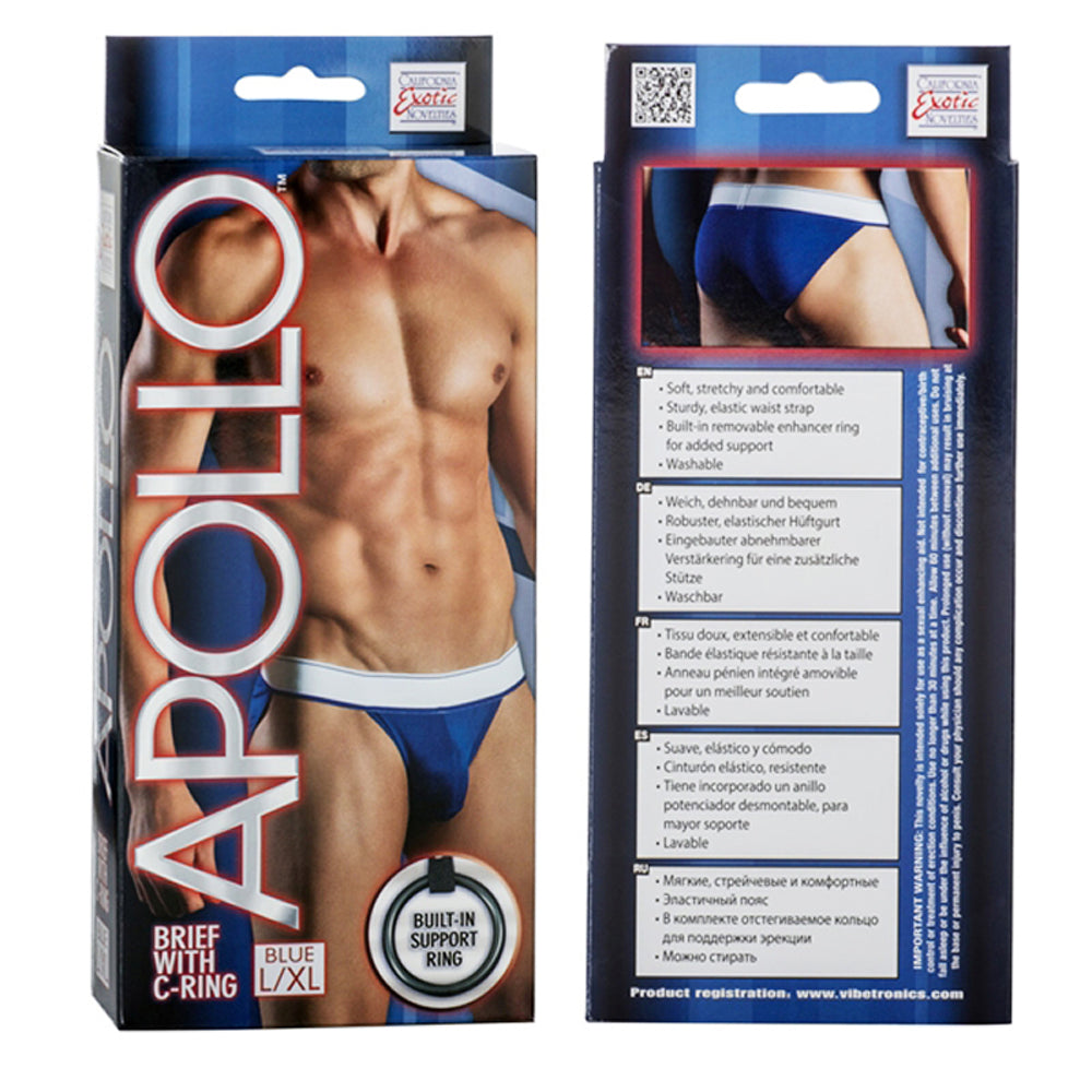 California Exotic Apollo Brief with C-Ring - L/XL - Blue