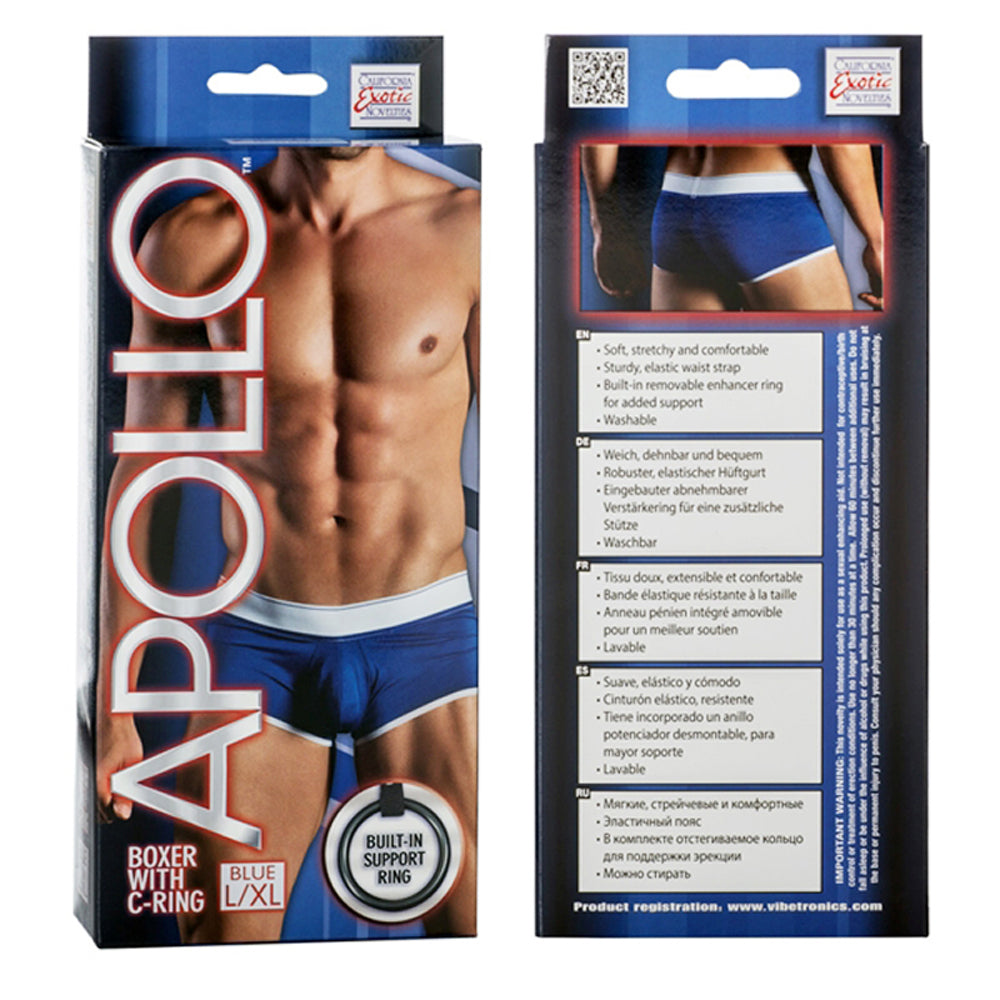 California Exotic Apollo Boxer with C-Ring - L/XL - Blue