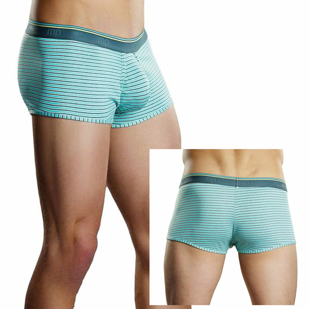 Male Power Heather Stripe Lo Rise Enhancer Short Mint M