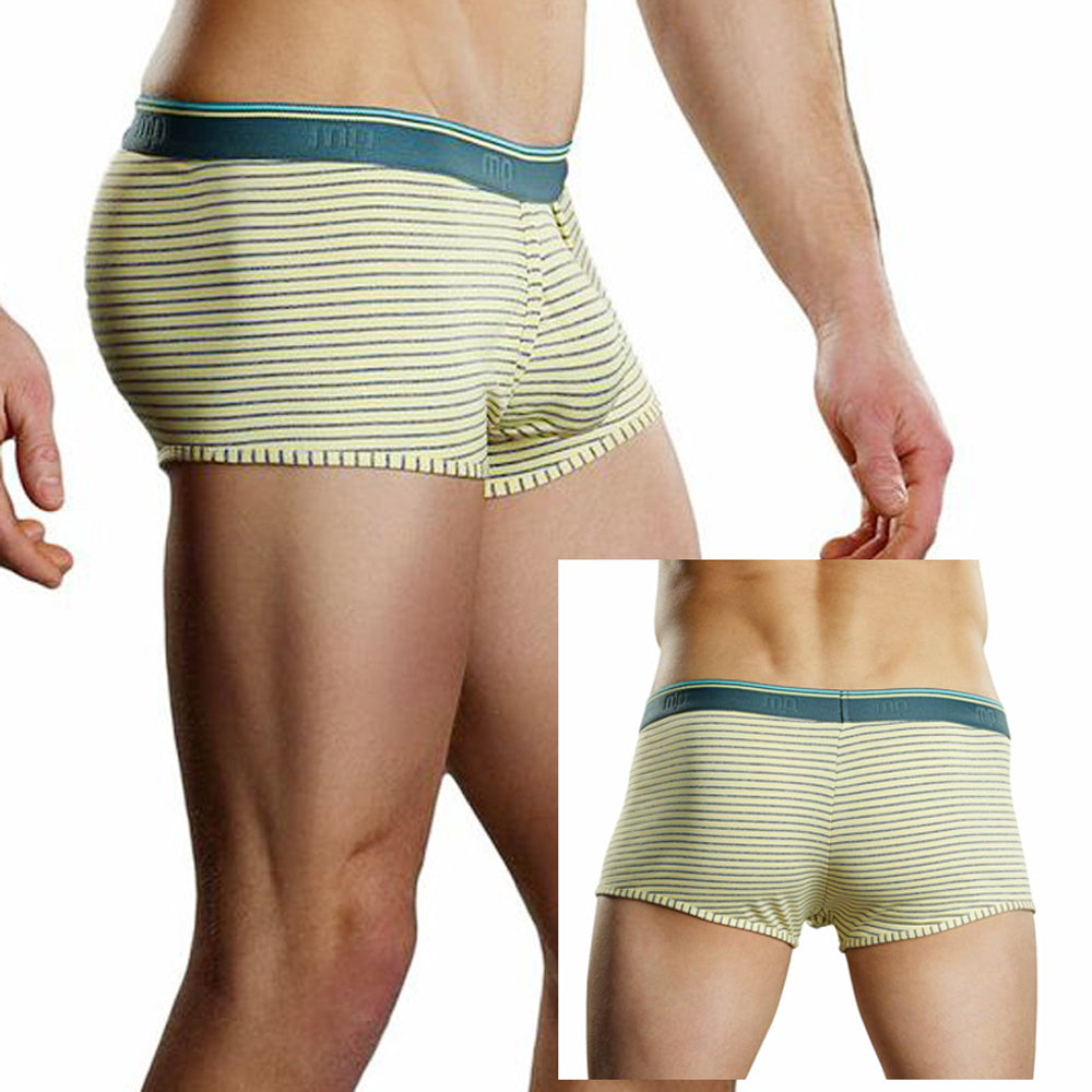 Male Power Heather Stripe Lo Rise Enhancer Short Yellow Medium
