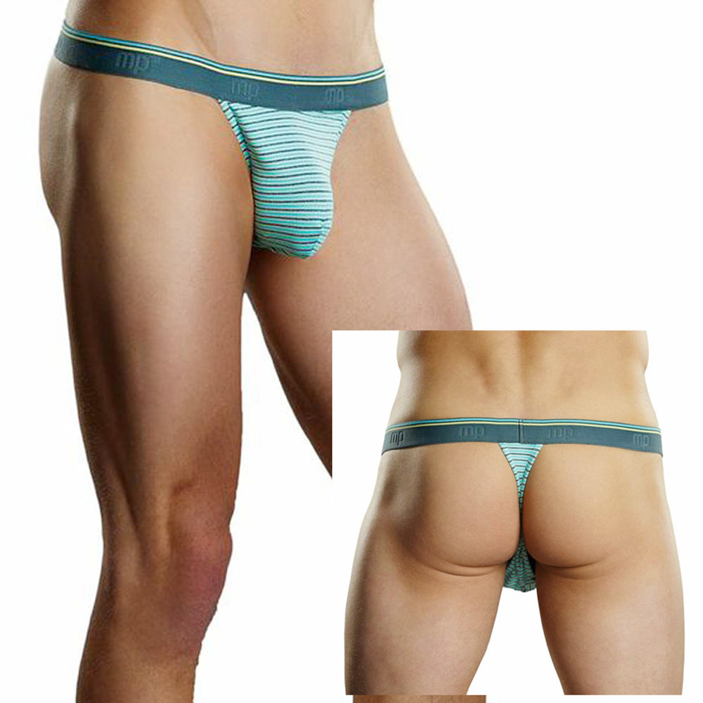 Male Power Heather Stripe Bong Thong Mint S/M