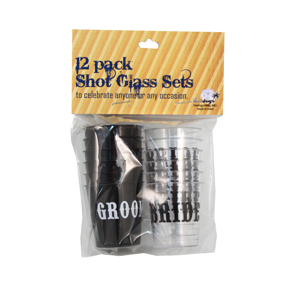 Bride/Groom Shot Glass Set (12Pk)