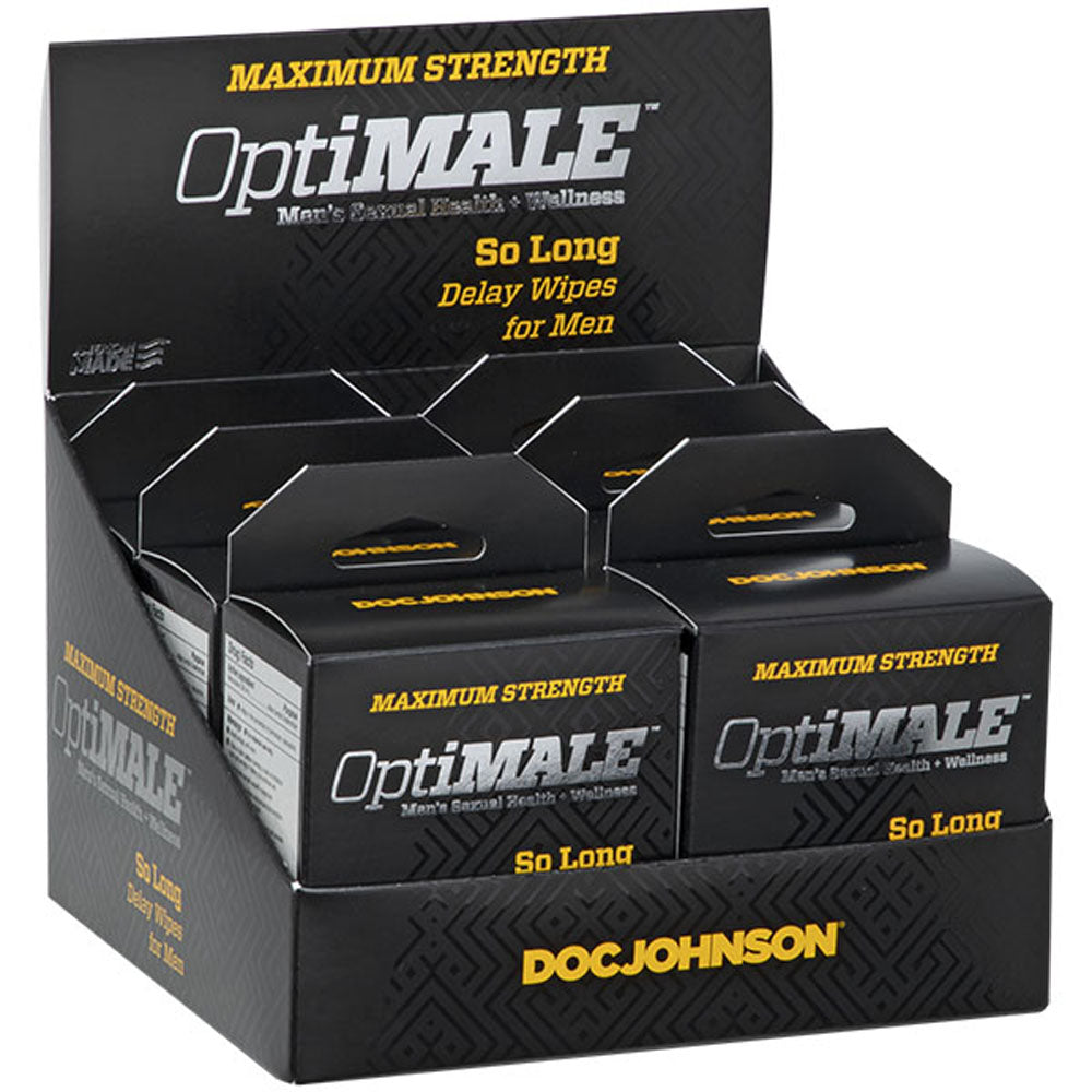 Optimale - So Long Delay Wipes for Men - 6 Pack Display