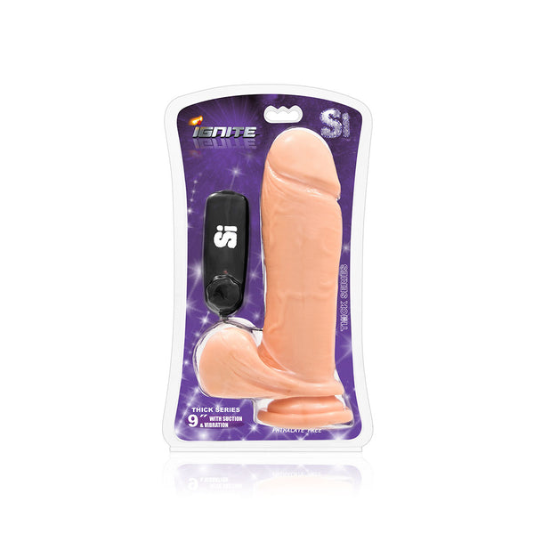 9" Thick Cock W/balls, Egg, & Suction - Vanilla