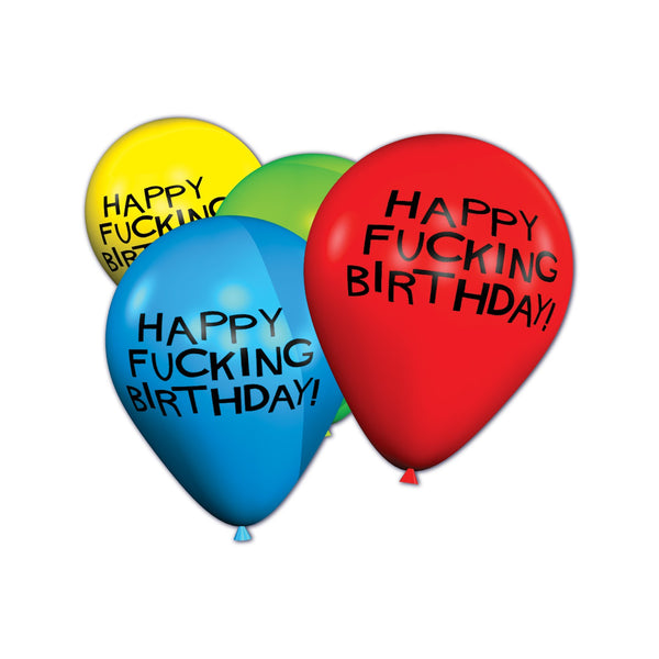 11" Happy Fucking Birthday Balloons - Bag of 8