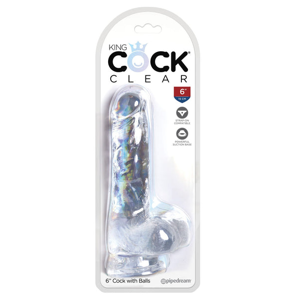 King Cock Clear 6" Cock With Balls