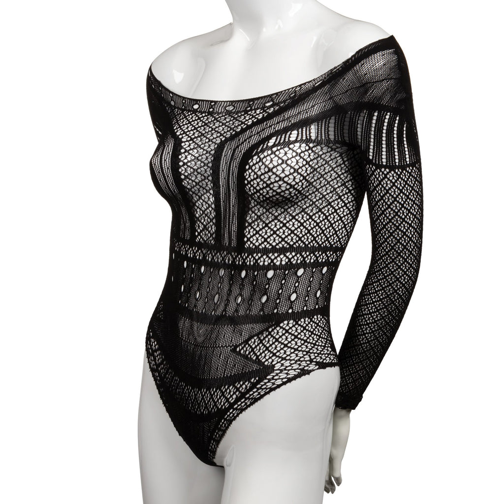 Scandal Off the Shoulder Body Suit - One Size - Black