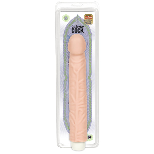 Quivering 10 inch Cock Vibe - White