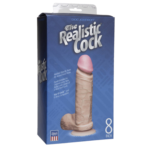 Realistic Cock - 8 inch White