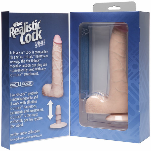 Realistic Cock Ultraskyn UR3 9 inch Slim with Balls White