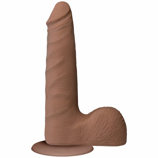Realistic Cock Ultraskyn UR3 7 inch Slim with Balls Brown