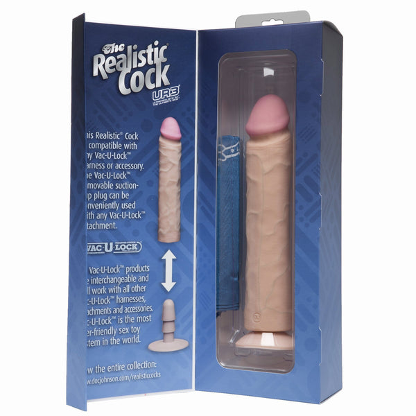 Realistic Cock Ultraskyn UR3 10 inch with out Balls White