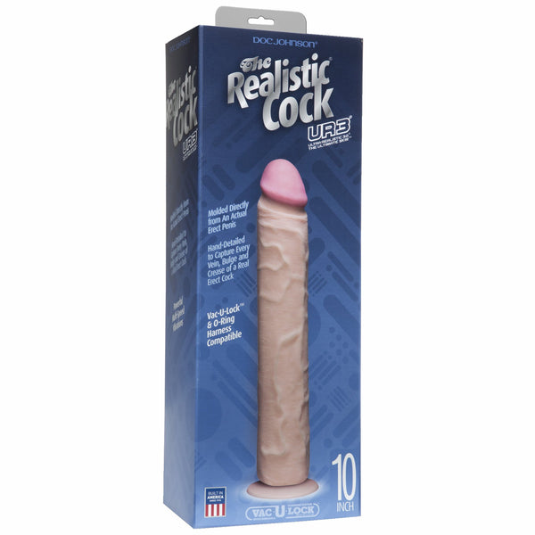 Realistic Cock Ultraskyn UR3 10 inch with out Balls White