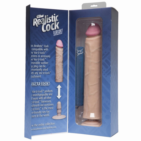 Realistic Cock Ultraskyn UR3 12 inch with out Balls White