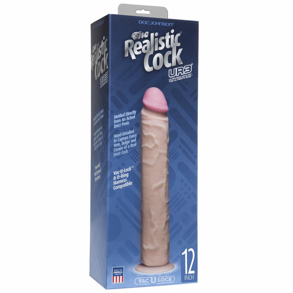 Realistic Cock Ultraskyn UR3 12 inch with out Balls White