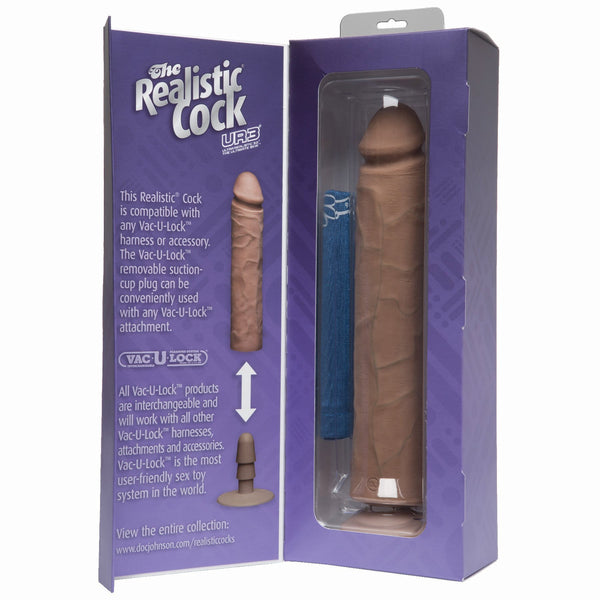 Realistic Cock Ultraskyn UR3 12 inch with out Balls Brown