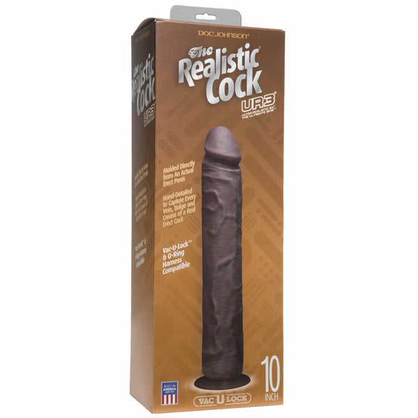 Realistic Cock Ultraskyn UR3 10 inch with out Balls Black
