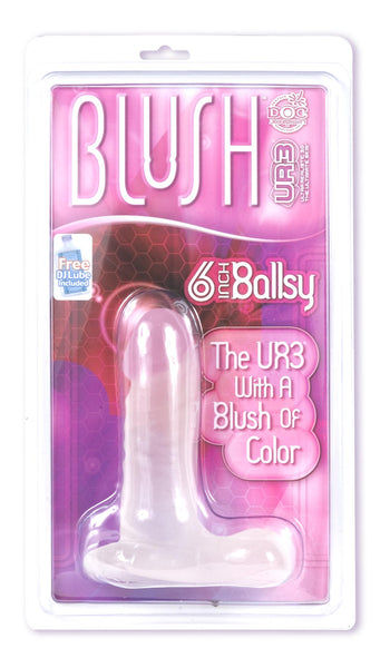 Blush 6 inch Ultraskyn UR3 Ballsy Cock w/Berry Head