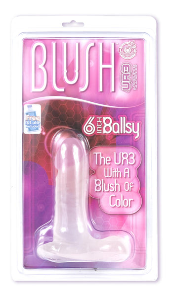 Blush 6 inch Ultraskyn UR3 Ballsy Cock w/Berry Head