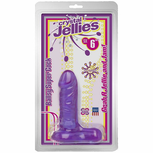 Crystal Jellies Ballsy Super Cock Purple 6 inch