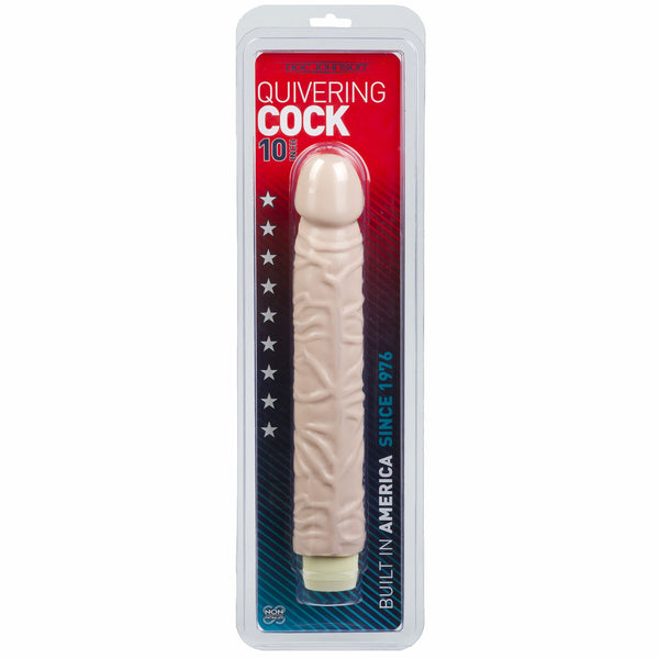 Quivering 10 inch Cock Vibe - White