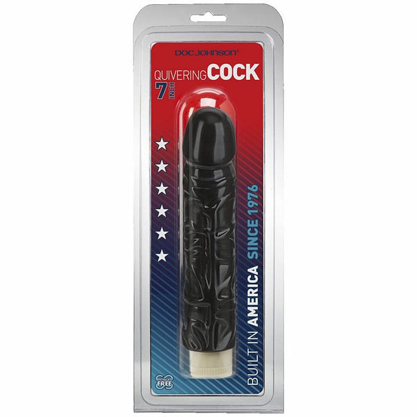 Quivering 8 inch Cock Vibe - Black
