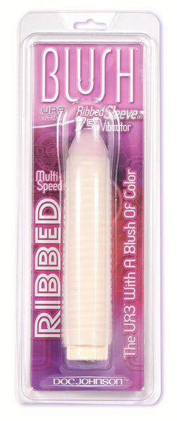 Blush Ribbed Ultraskyn Sleeve w/7.5 inch Vibe