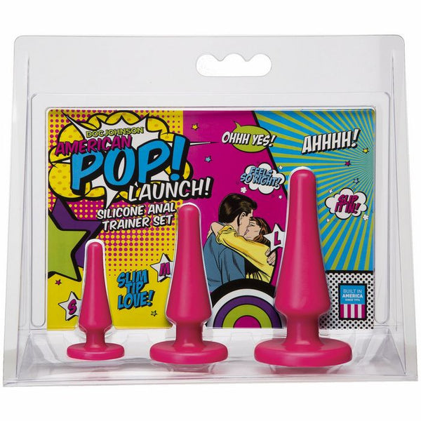 American Pop Launch Silicone Anal Trainer Set - Pink
