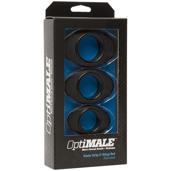 OptiMale - Easy-Grip C-Ring Set Black