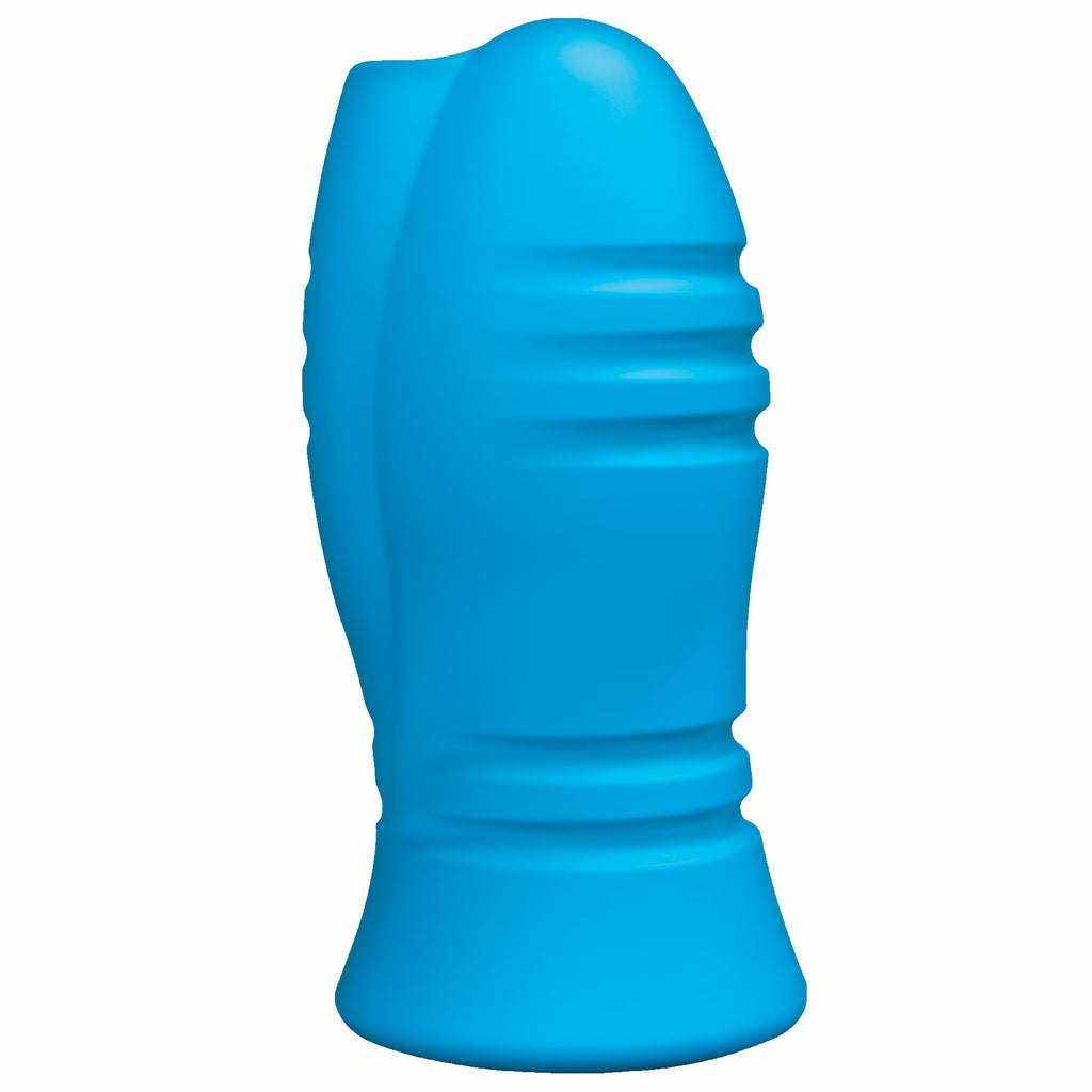 OptiMale Vibrating Stroker w/Thick Ribs - Blue