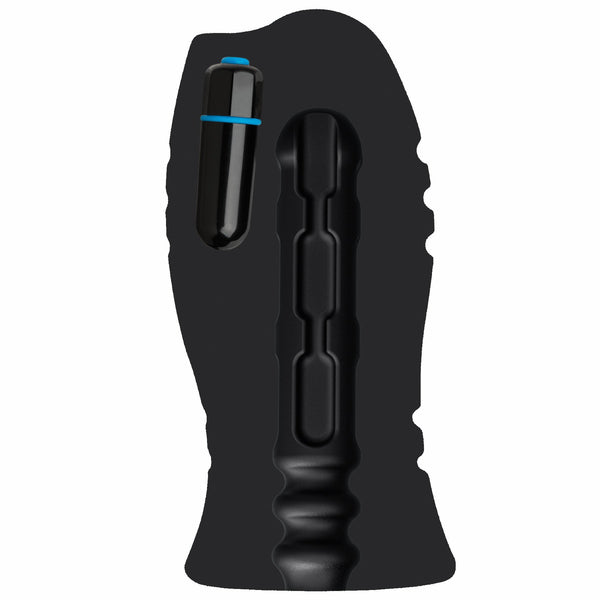 OptiMale Ultraskyn Vibrating Stroker w/Chain Links - Black