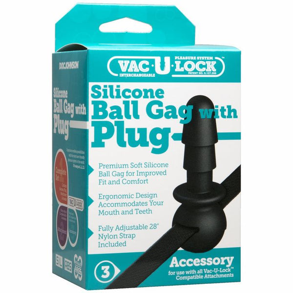 Vac-U-Lock Black Ball Strap Plug