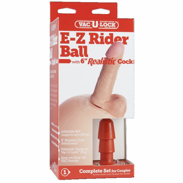 Vac-U-Lock EZ Rider Ball with 6 inch Real Cock