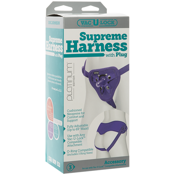 Vac-U-Lock - Supreme Harness with Plug Purp