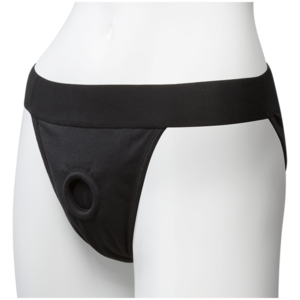 Vac-U-Lock Panty Harness w/Plug Full Back L/XL - Black