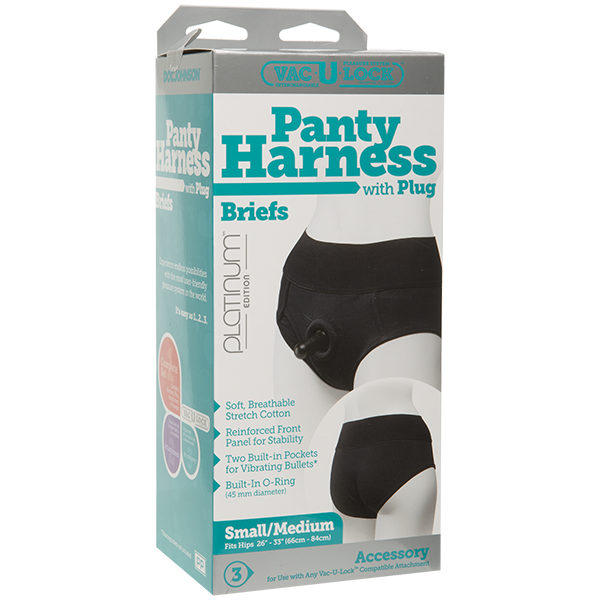 Vac-U-Lock Panty Harn w/Plg Briefs S/M