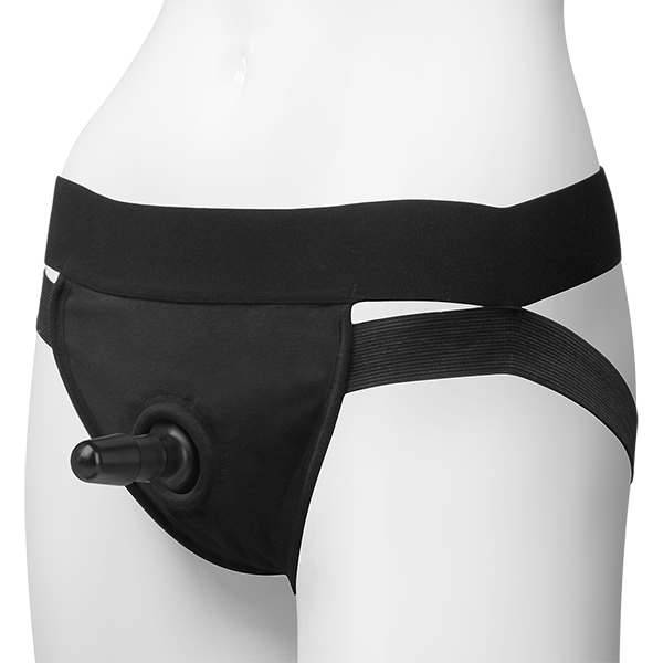 Vac-U-Lock Panty Harness w/Plug Dual Strap S/M - Black