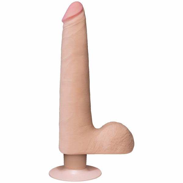 Realistic Cock Vib 9 inch Slim with Balls White