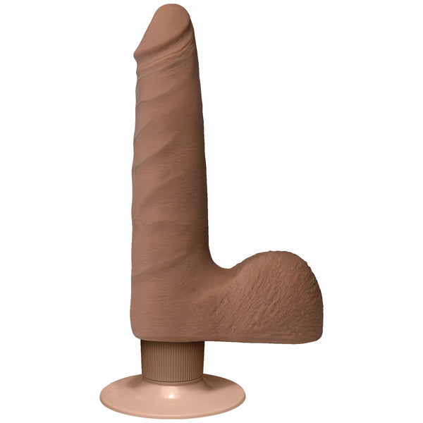 Realistic Cock Vib 7 inch Slim with Balls Brown