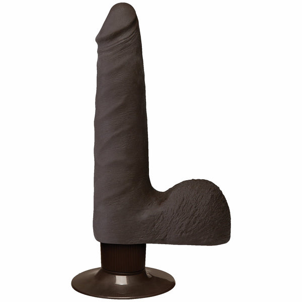 Realistic Cock Vib 7 inch Slim with Balls Black