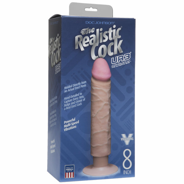 Realistic Cock Vib 8 inch with out Balls White