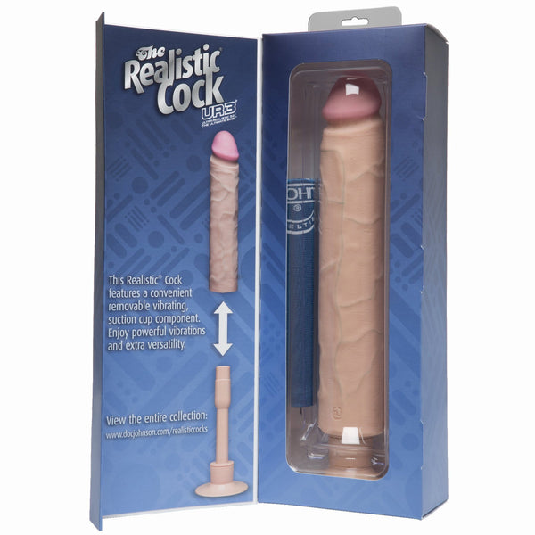 Realistic Cock Vib 12 inch with out Balls White