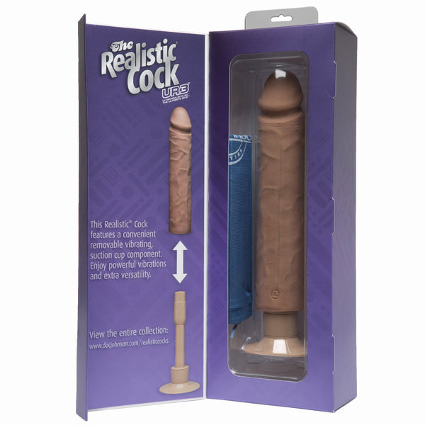 Realistic Cock Vib 10 inch with out Balls Brown